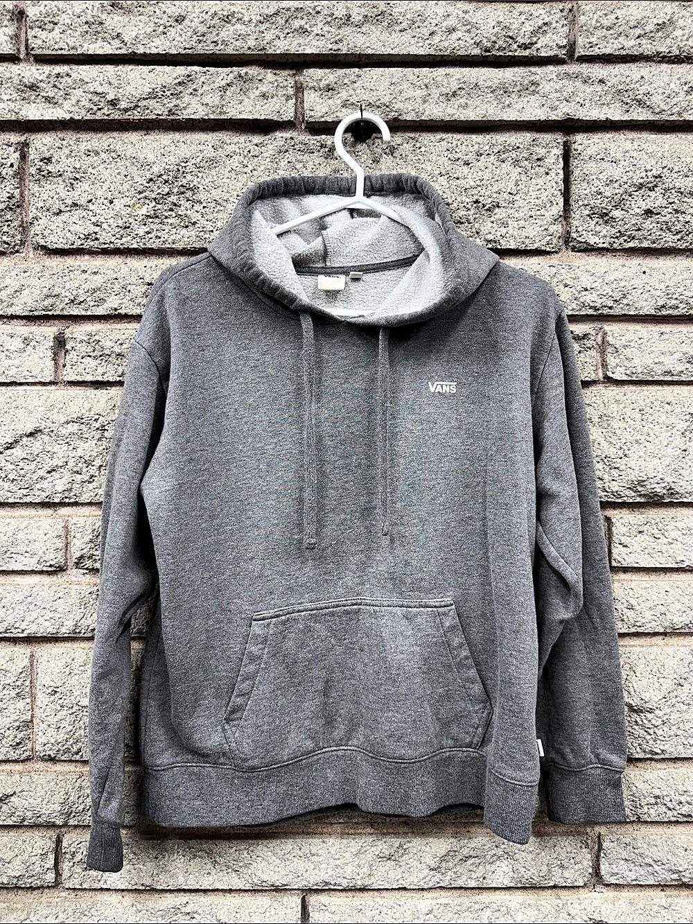 Vans Off The Wall Floral Back Graphic Gray Hoodie Men’s Small Skate Pullover